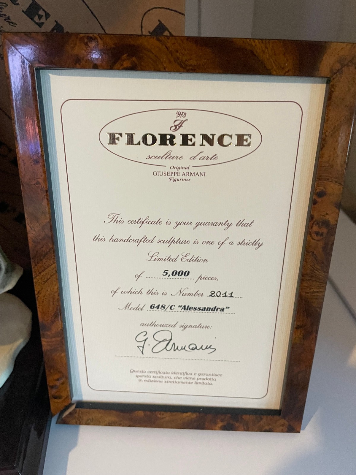 Florence by Giuseppe Armani Alessandra Limited Edition Porcelain Figurine Boxed