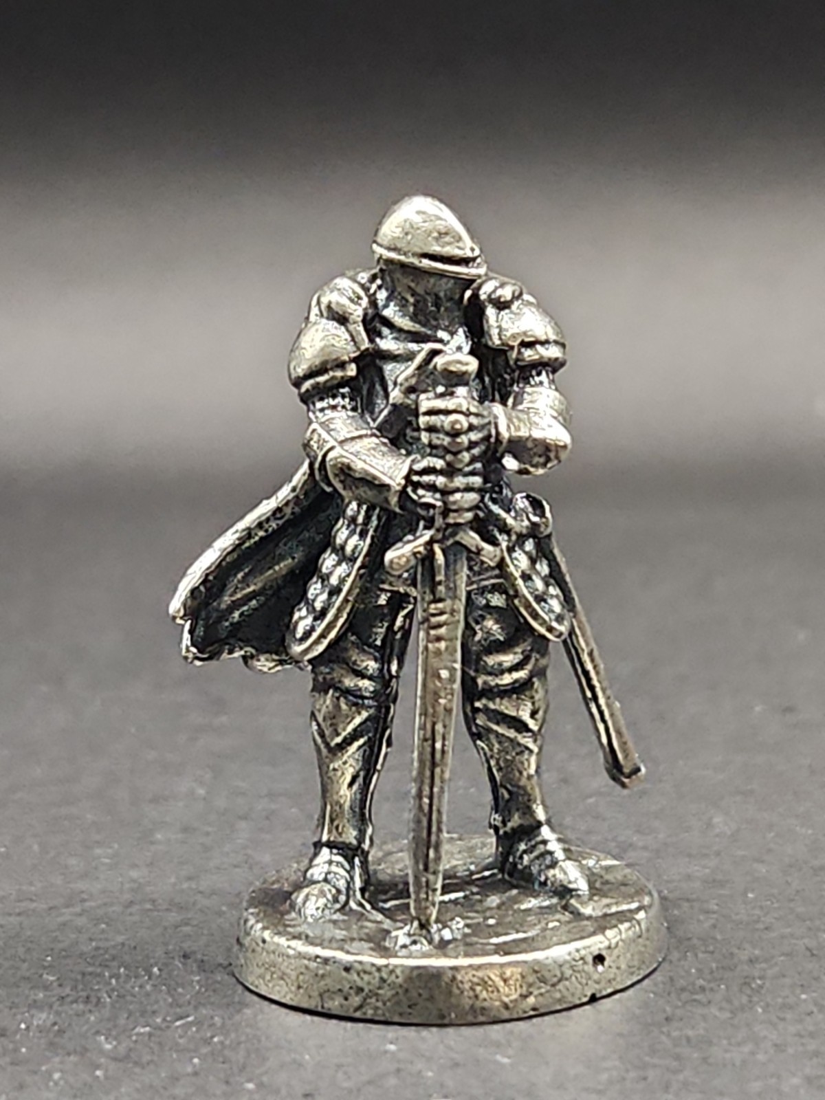 Solid Metal Medieval Knight Miniature Figure. Heavy and Sturdy