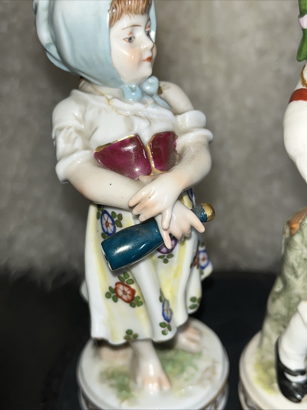 Antique Ackerman & Fritz Volkstedt Germany Man & Woman Figurines, The Seductress