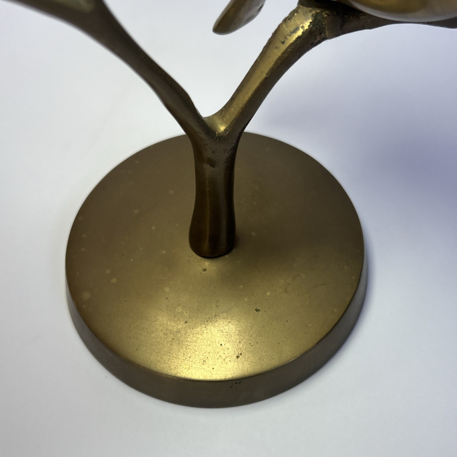 VTG MCM Brass Birds On Branch Sculpture Jewelry Holder Tree Decor 10×7.25