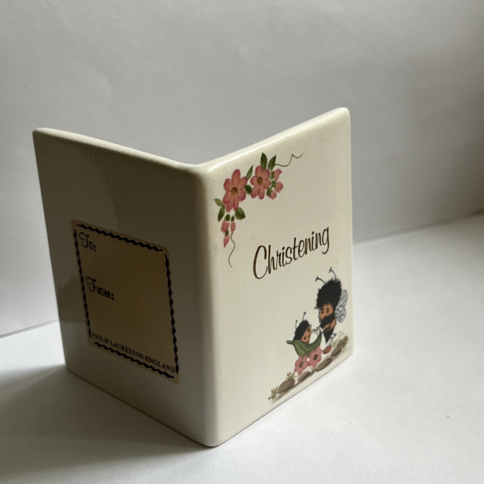 Philip Laureston England Miniature Ceramic Christening Greeting Card