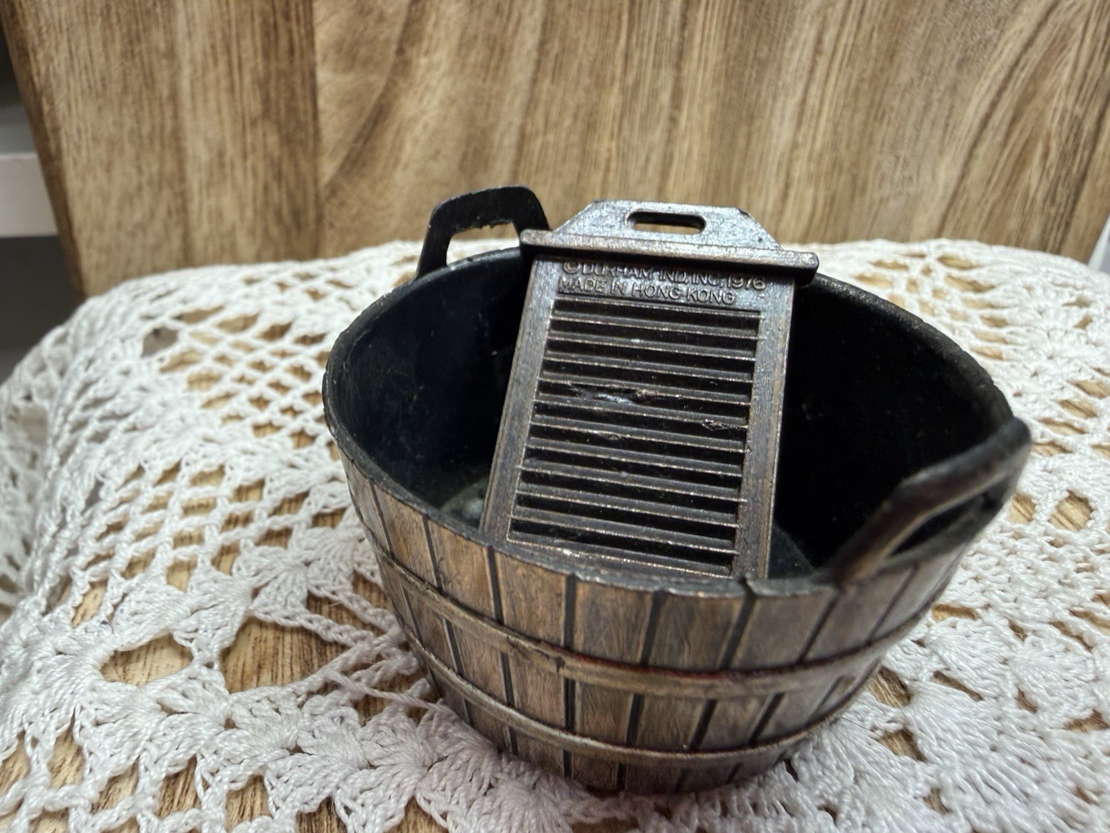 VTG Durham Industries Metal Miniature Laundry Wash Basin Washboard Dollhouse