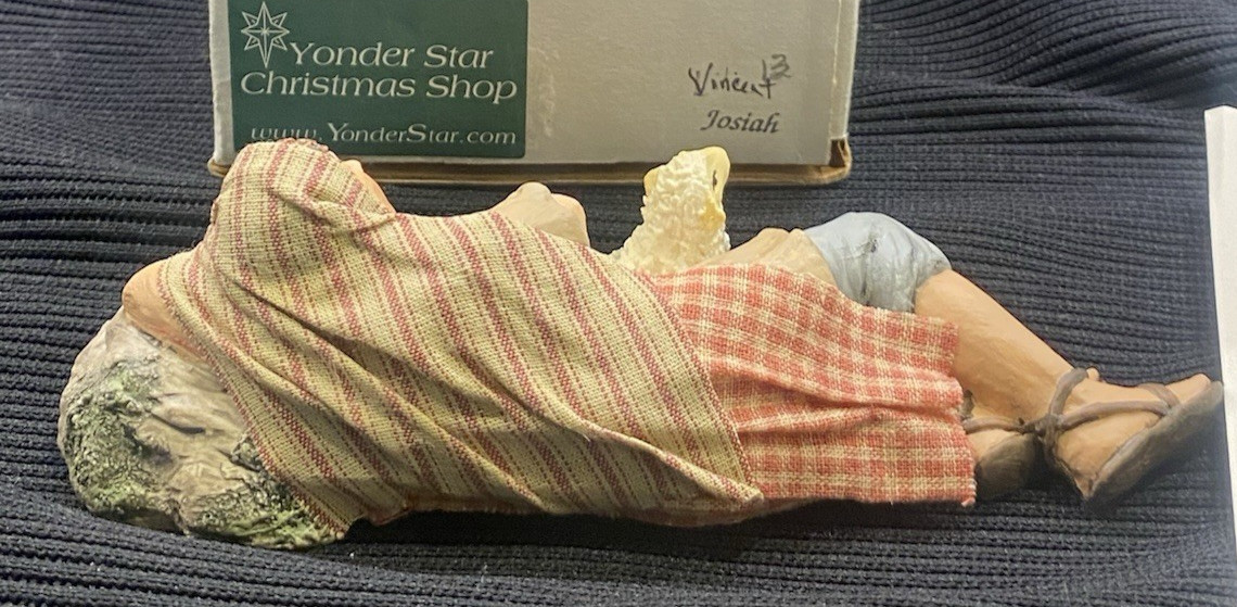 Hestia Creations Josiah Shepherd Figurine Boy Lamb Christmas Retired 6.5 x 2″