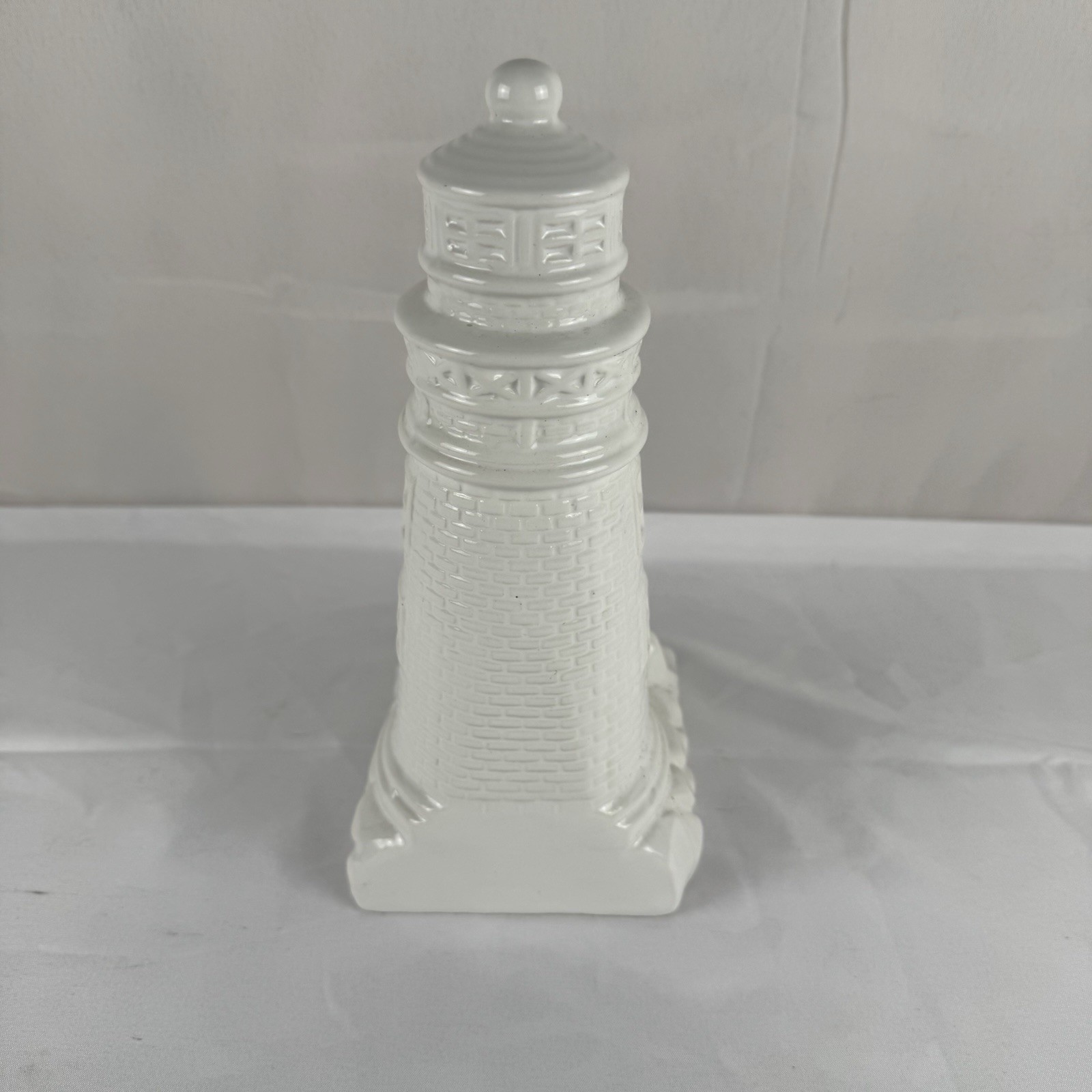 Vintage White Ceramic Lighthouse Nautical Coastal Decor Figurine