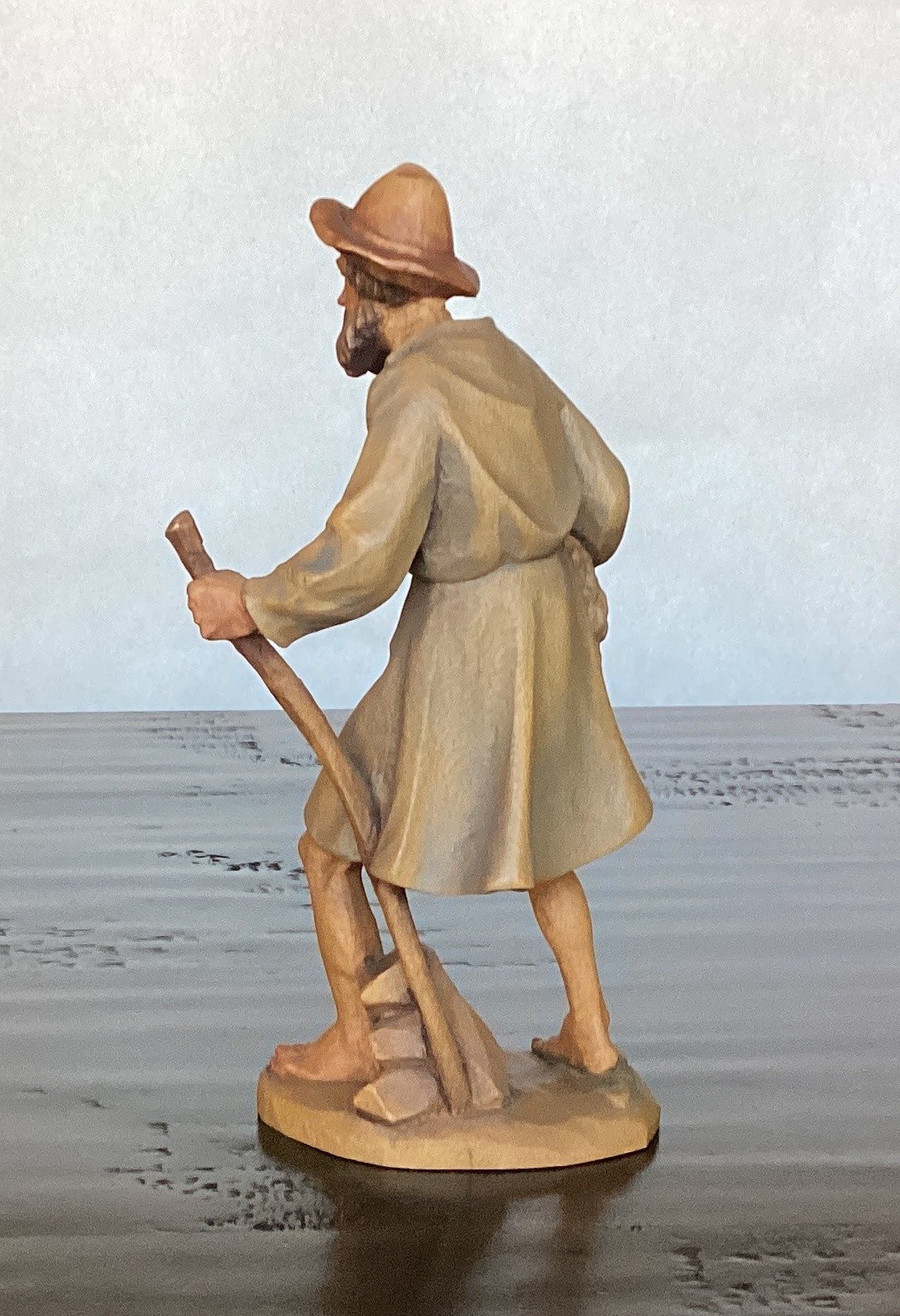 6″ SCALE VINTAGE ANRI KUOLT SHEPHERD w / SHEEP NATIVITY WOODCARVING