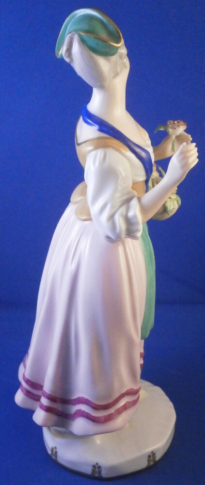 Vintage Augarten Wien Porcelain Lady Figure Figurine Porzellan Figur Vienna