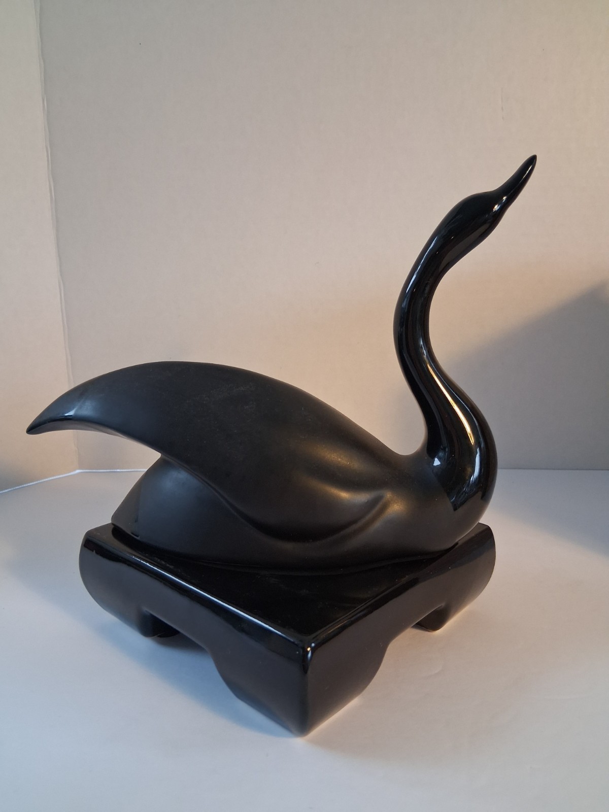 Vintage MCM Art Deco Black Swan; Matte Body, Glossy Accents; Lovely! EUC/Mint!