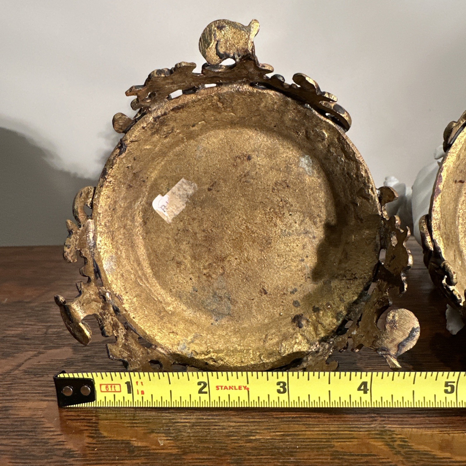 Beautiful Signed Porcelain Bisque Young Couple On A Gilded Bronze Base 9.25” Set
