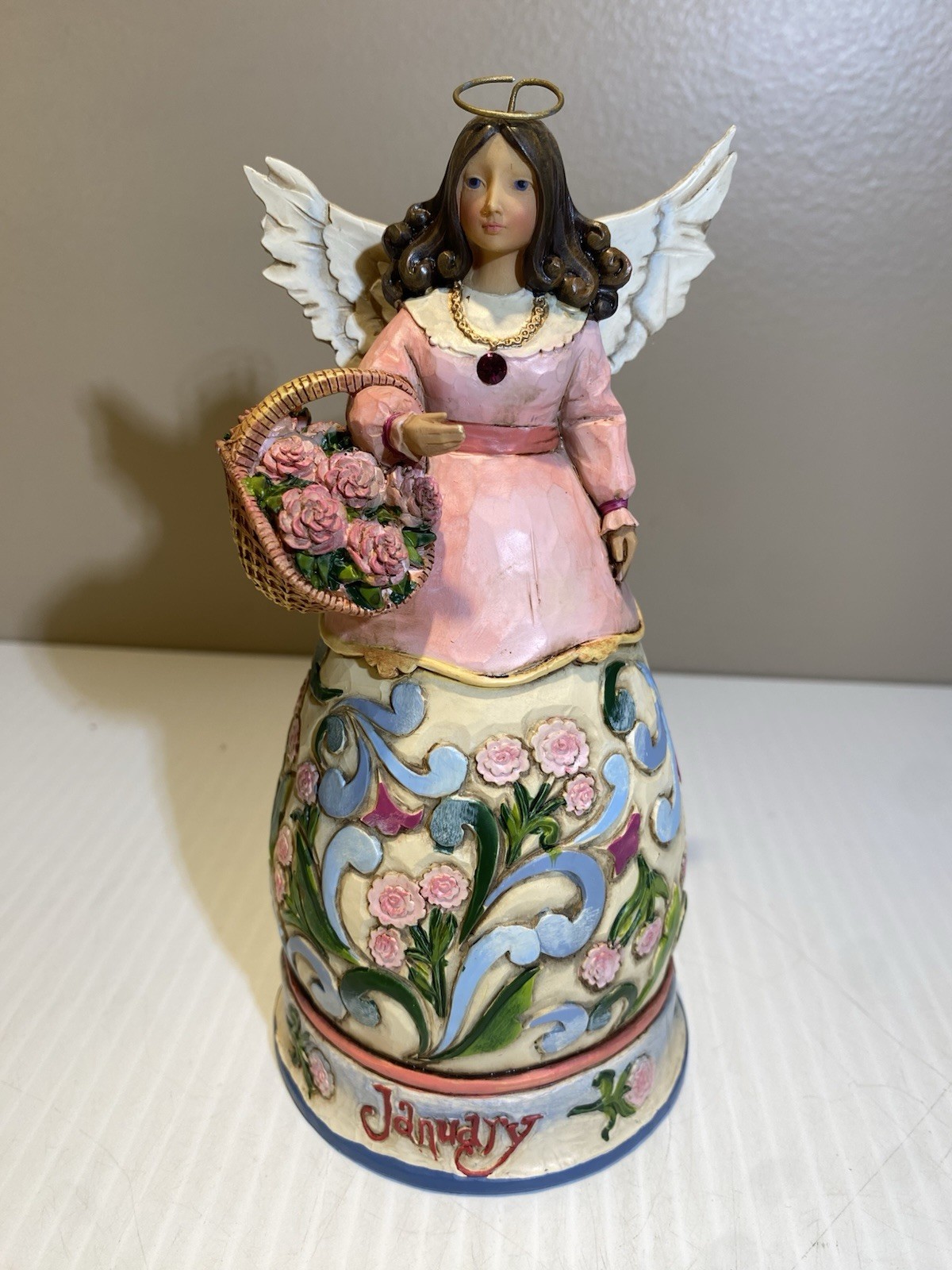 Jim Shore JANUARY Birthday Angel Figurine Heartwood Creek 4012550 6” Tall