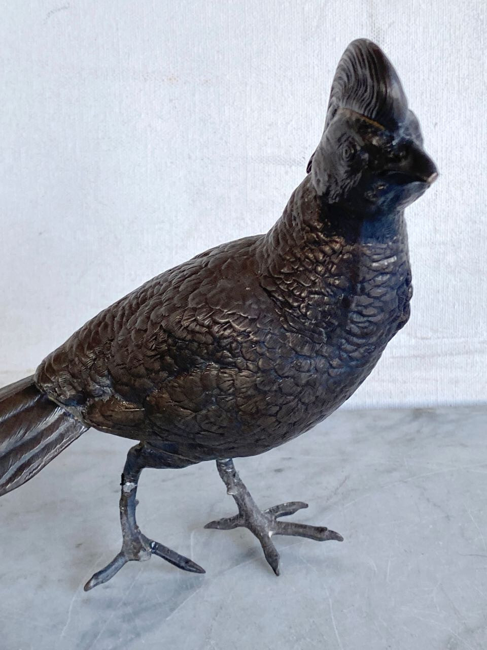 Antique Pair of JENNINGS BROTHERS Pheasant Table Sculpture. Silver Plated JB 246