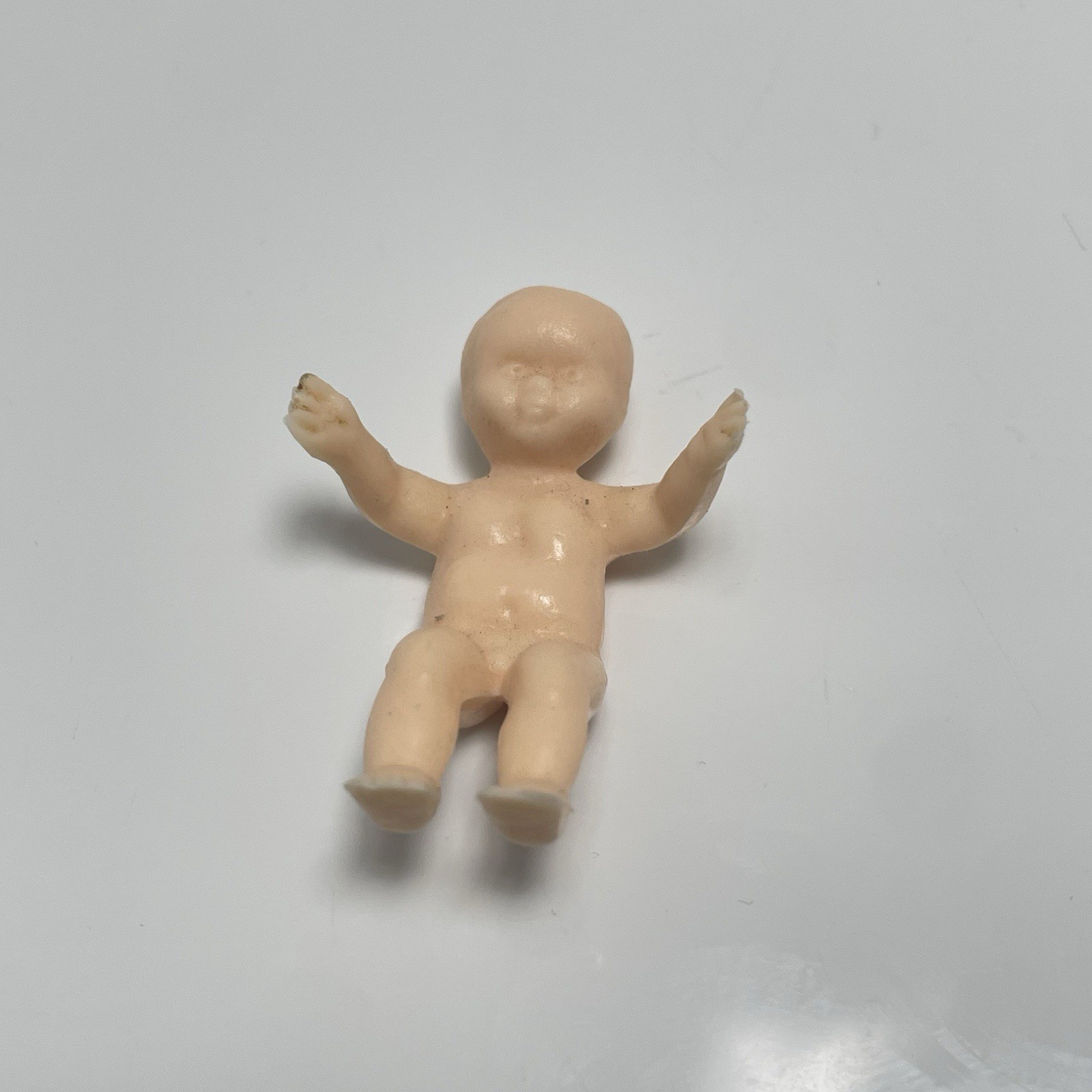 Vintage Hard Plastic Sitting Baby Boy Doll Figurine 1.25 Inches