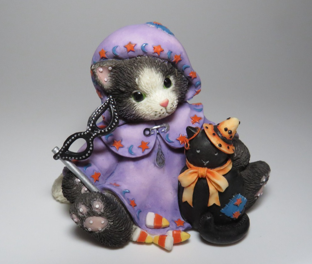 Our Friendship Is A Magical Spell 1997 Enesco Calico Kittens Halloween 274852
