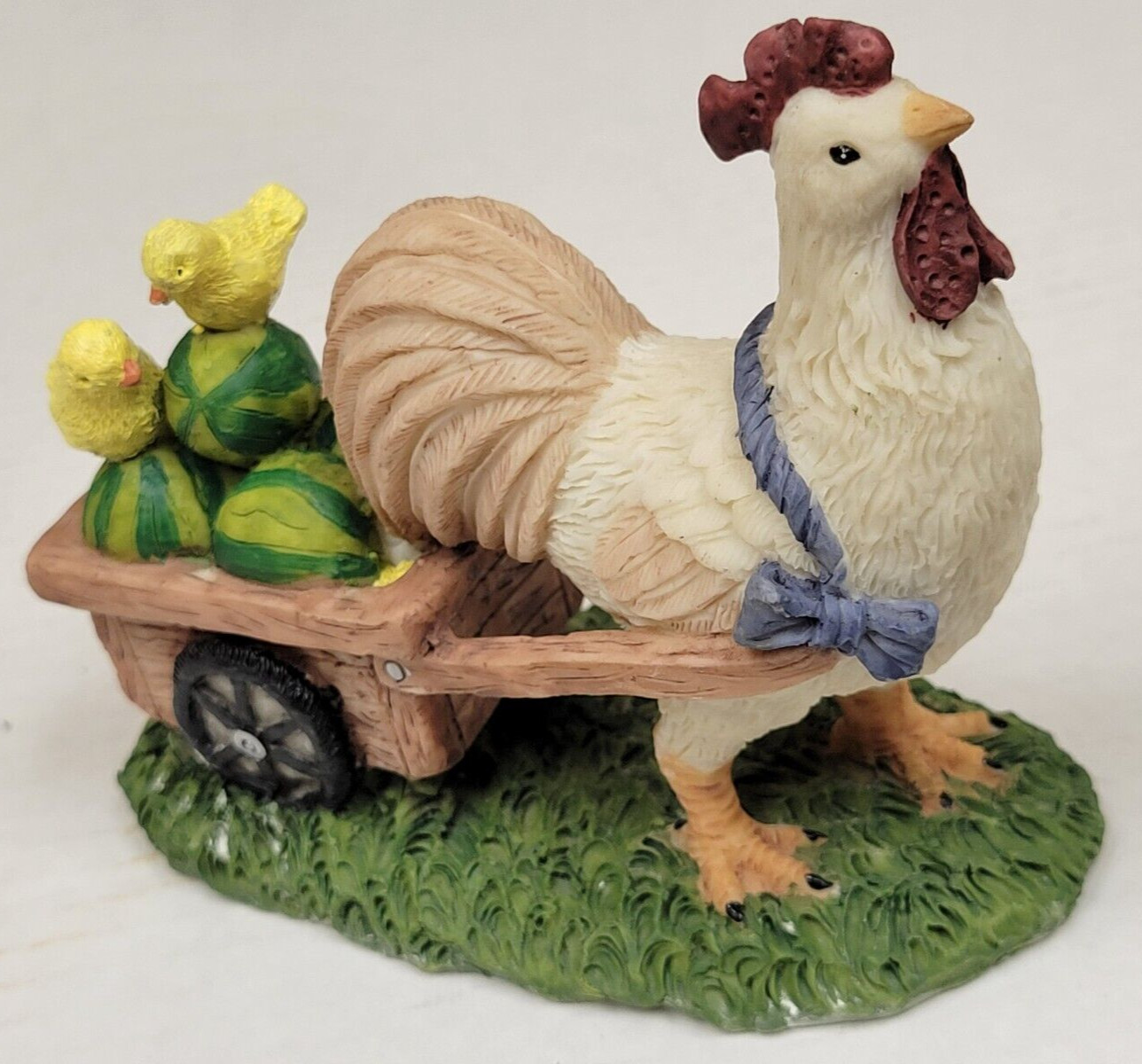 Young’s Collectables, Chicken Figurine – Statue, Chicken Pulling Cart (30217)