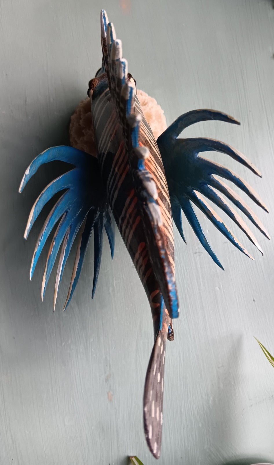 Handpainted Metal Lionfish On Coral Beautiful Details Excellent Condition