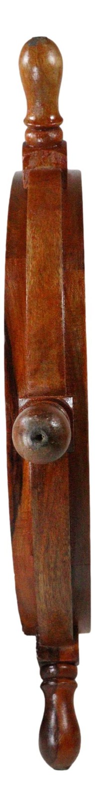 Nautical Marine Vintage Hardwood Wood & Brass Ship Steering Helm Boat Wheel 18″D