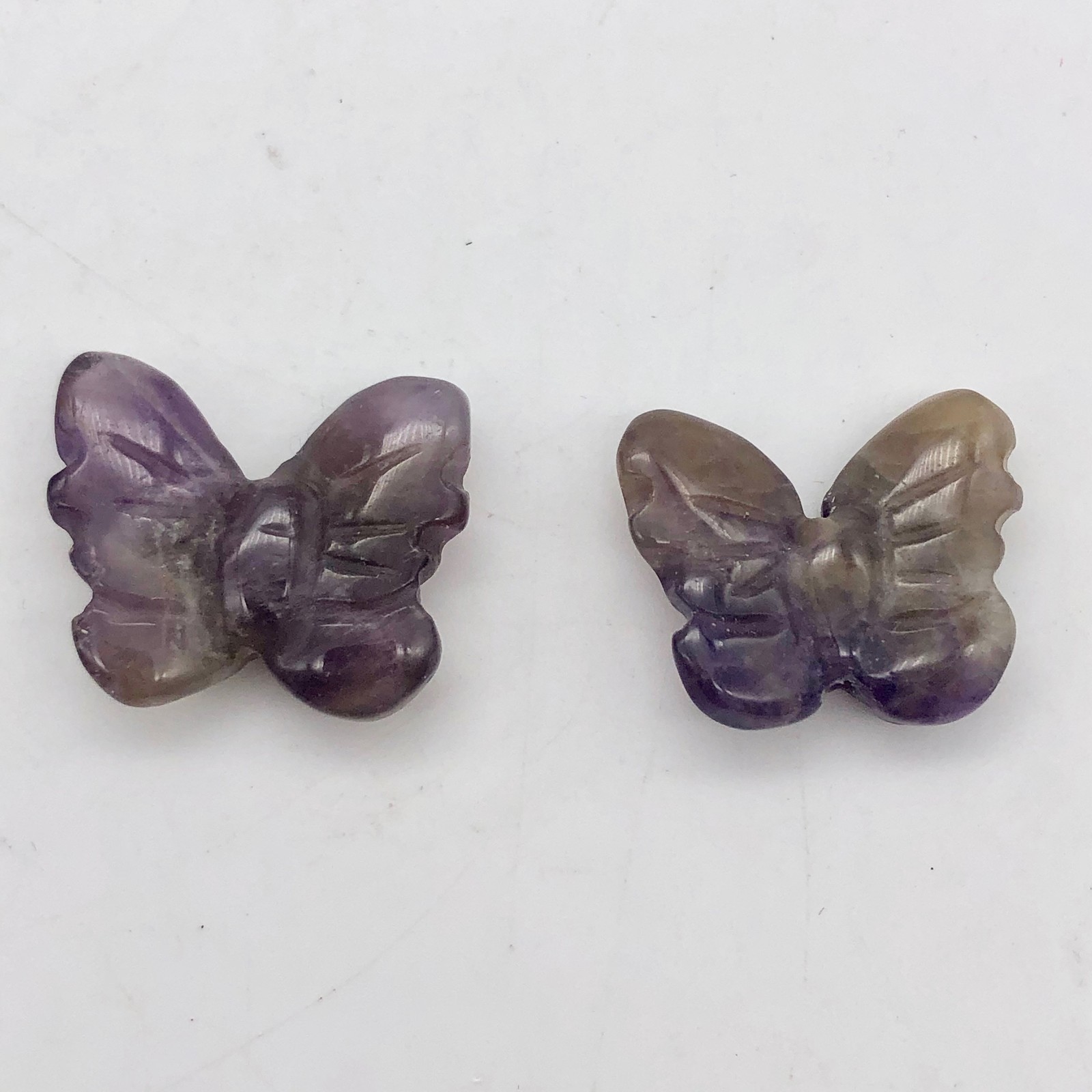 Deep Amethyst Butterfly Animal Figurine Worry Stone | 21x18x7mm | Purple