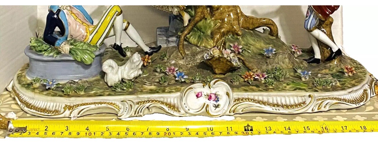 Porcelain Rococo Meissen Style Large Sculpture Figure Swing 18” X 18” 23 LBS!!!!