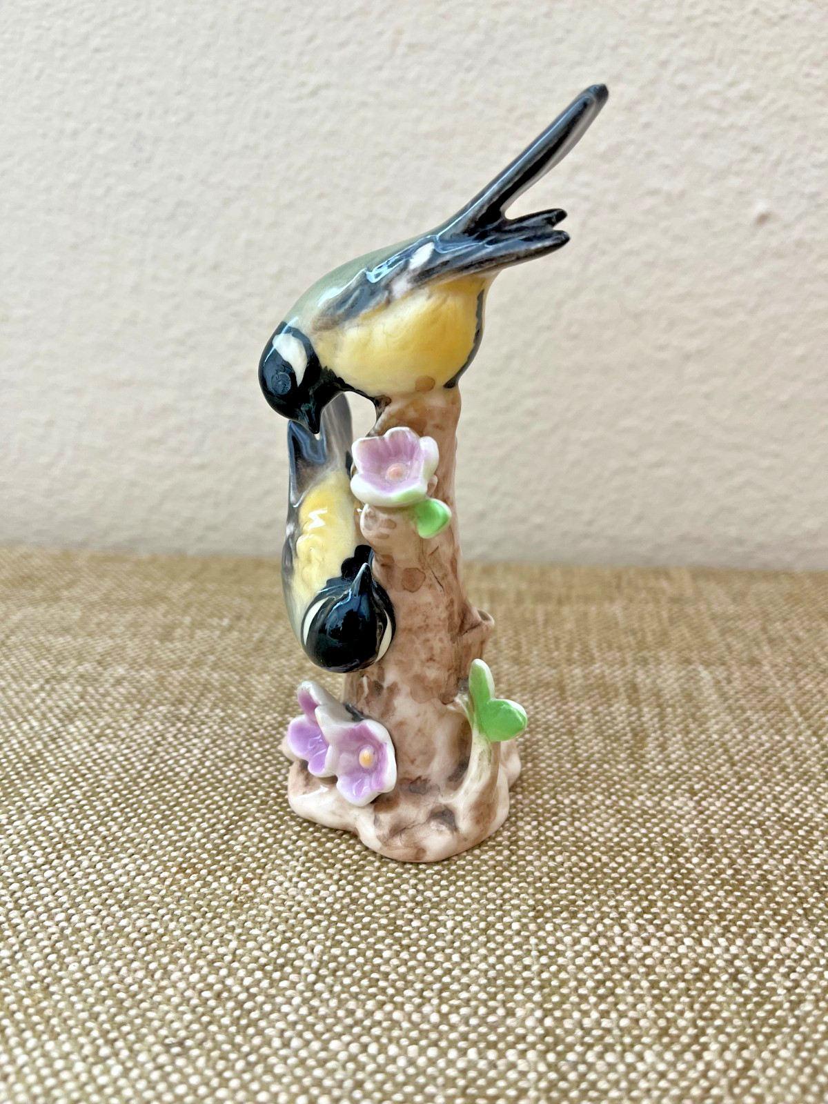Vintage Goebel West Germany GREAT TITMOUSE Kohlneise Pair Glossy Figurine CV241