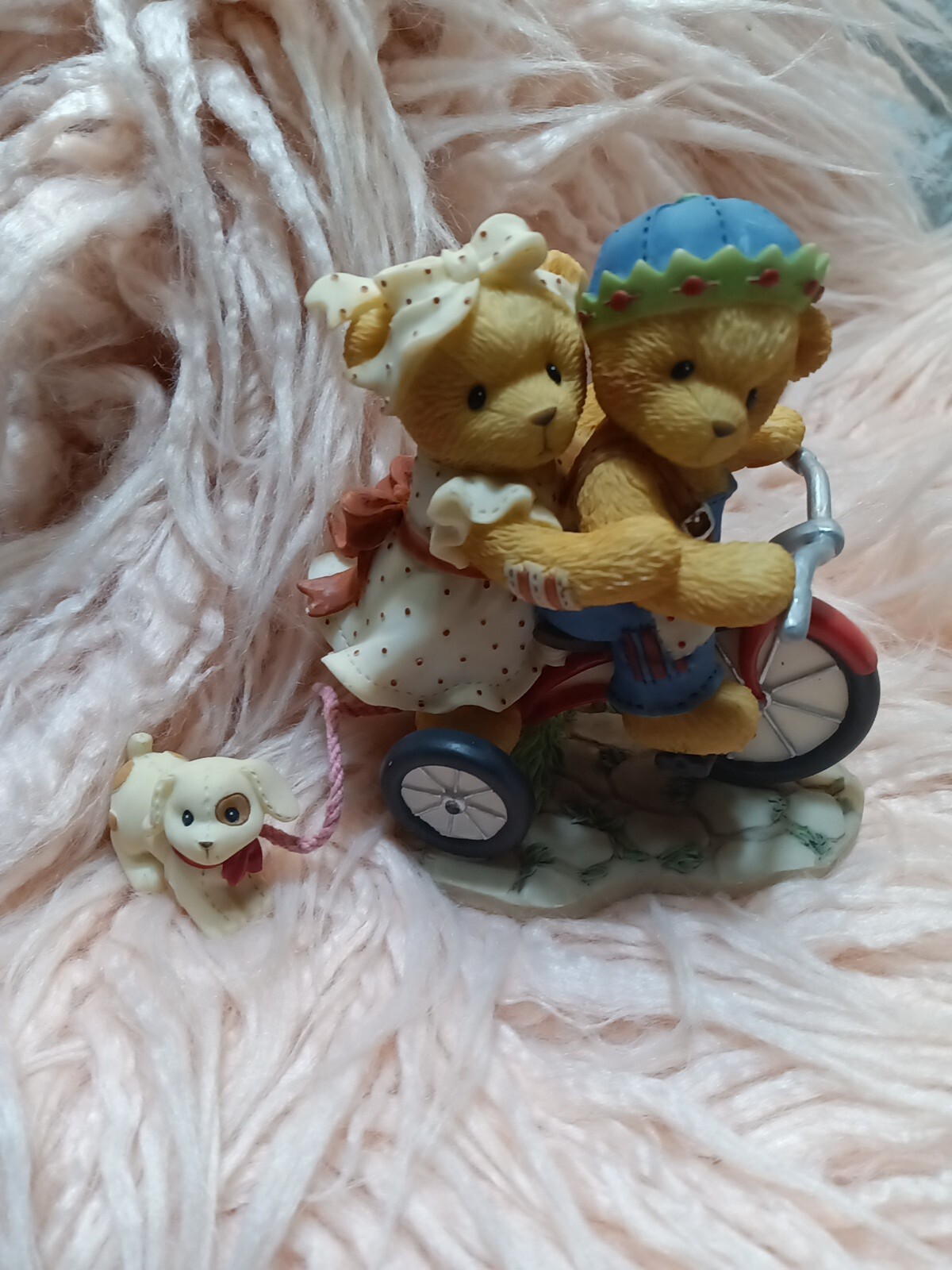 CHERISHED TEDDIES SALLY & SKIP-WE MAKE A PERFECT TEAM Red Bicycle With Dog 🐶🐕