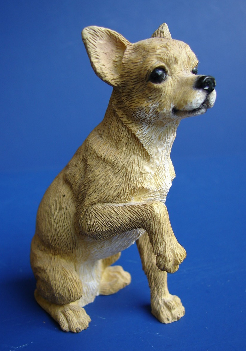 Stone Critter Chihuahua Puppy Dog Figurine Tan USA LS 2001