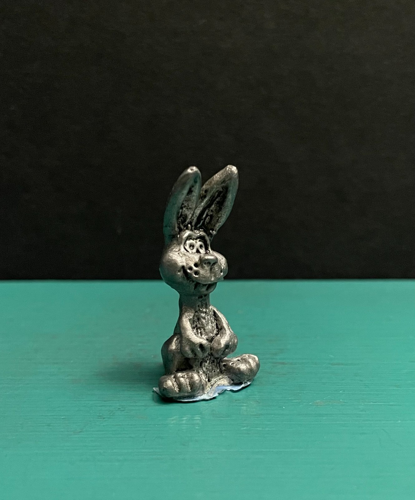 Michael Ricker Pewter Peewee Bunny Rabbit Animal Wildlife Diorama Art Figurine