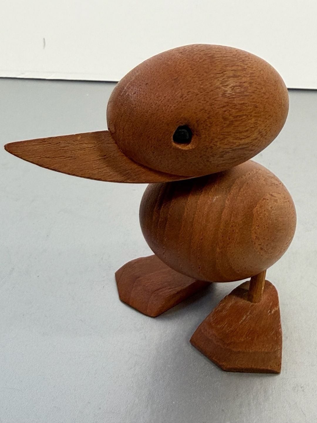 Vintage Mid Century Modern Teak Wood Duck Figurine