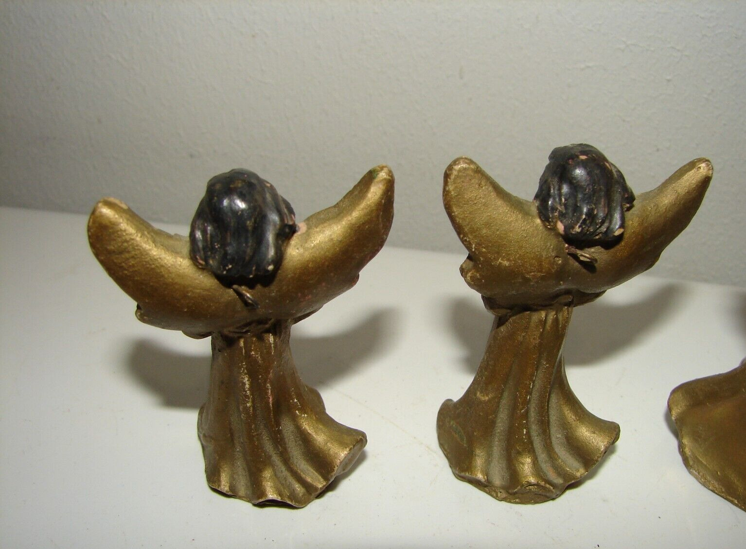 4 Pc Set Vintage Gold Angel Music Figurines Marked Italy 2″