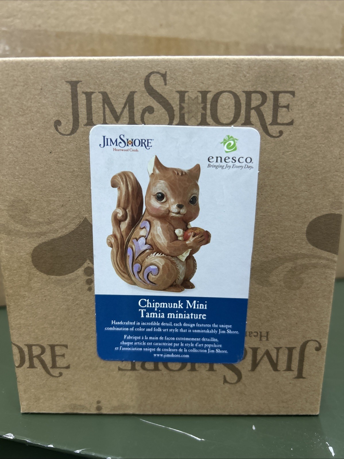 JIM SHORE CHIPMUNK MINI 6010562 NEW IN BOX 3.75” Perfect For Fall!!
