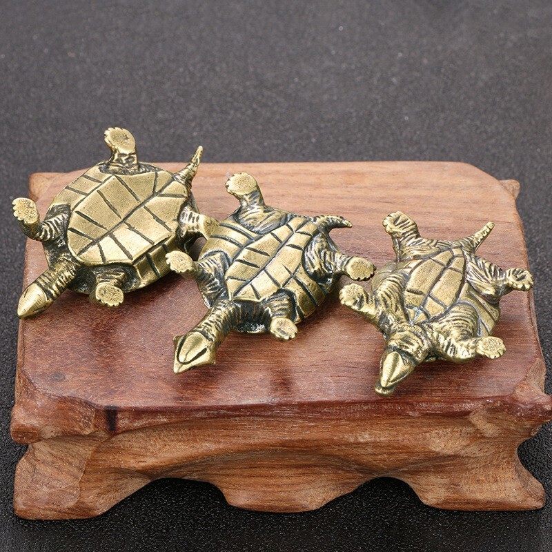 Brass Turtle Figurine Small Statue Animal Figurines Toys Desktop Decoration