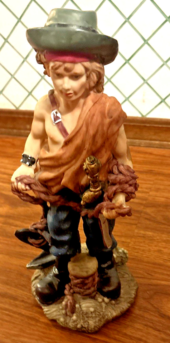 Handmade statuette “Sea pirate (sailor)”. Original- Approx. 12.5” Portugal.