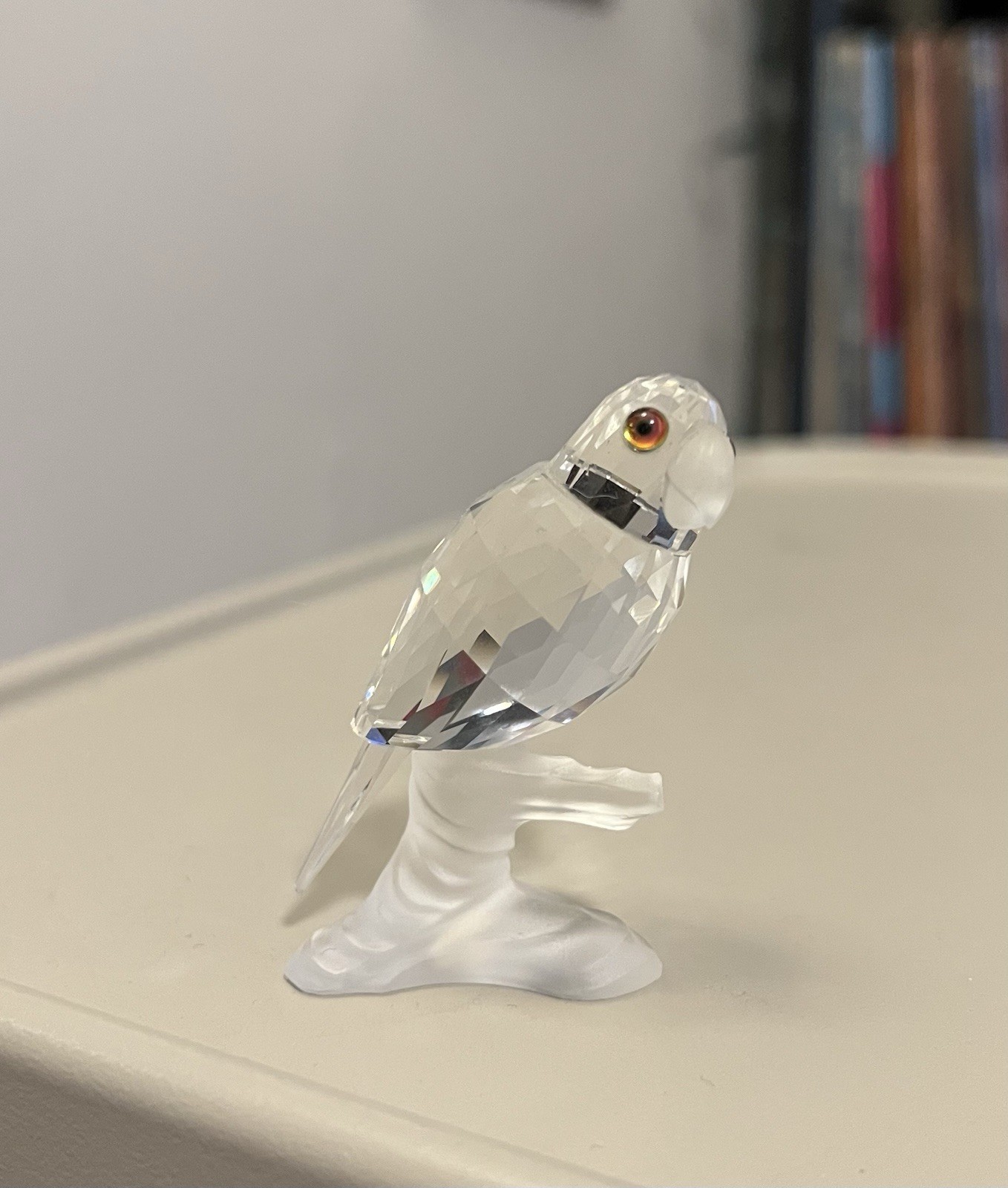 Swarovski Parrot Figurine “Up in the Trees” 119443 | Rainbow Eyes & Frosted Beak