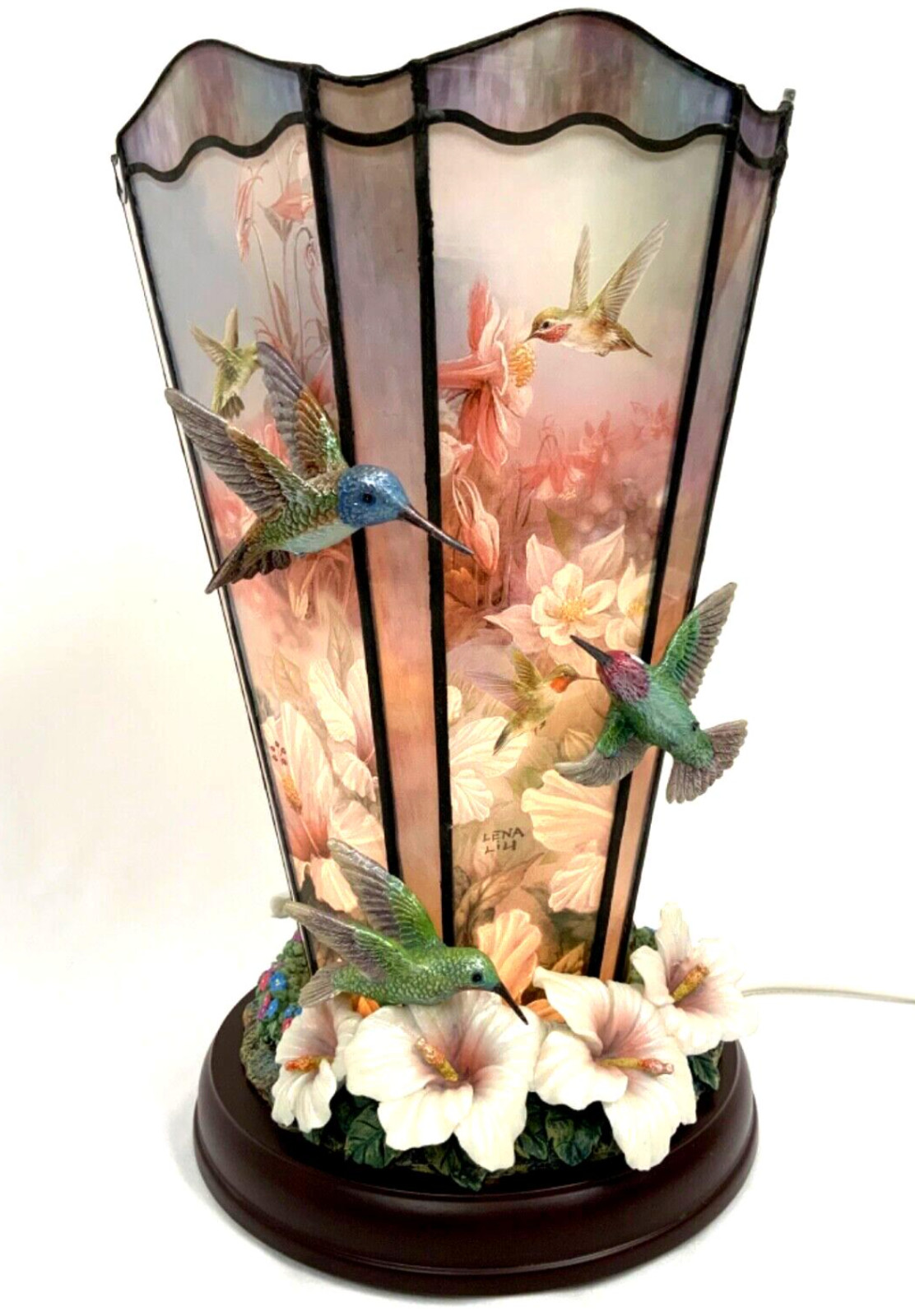Bradford Exchange 2007 Lena Liu Hummingbird Lamp Shimmering Elegance NWOB