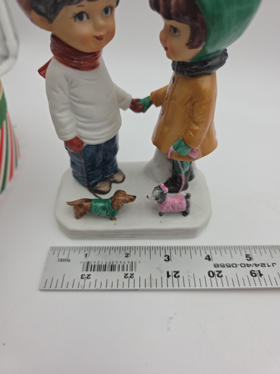 Moppets Gorham Fran Mar Boy Girl Holding Hands With Dogs Japan 7″ 1973