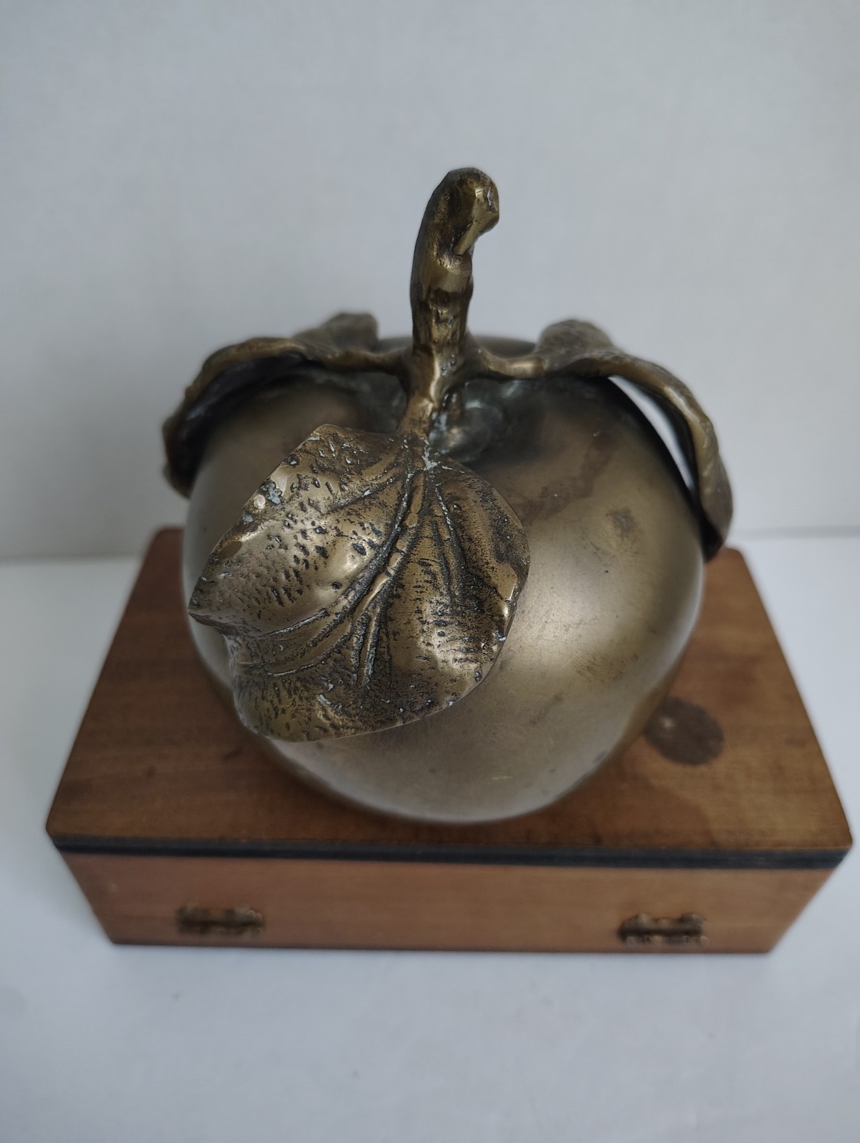 Surrealist Brass Apple Face Figure