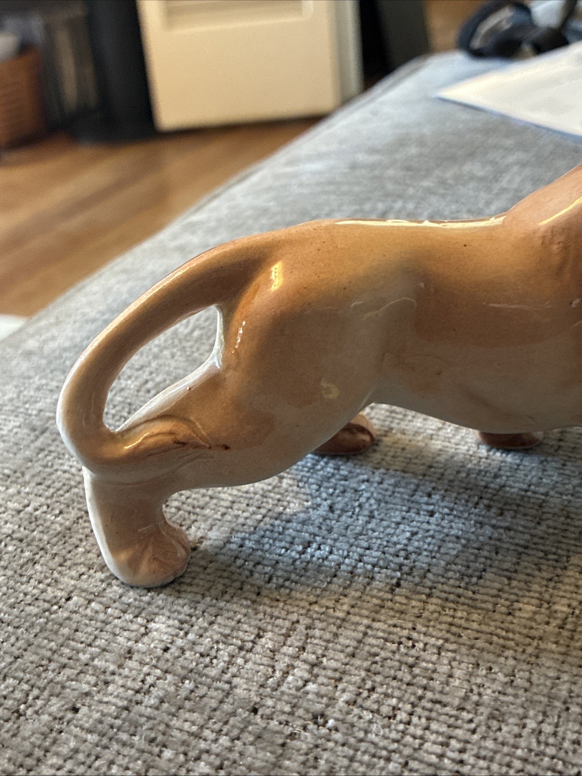 Vintage Ceramic Lusterware Lion Handcrafted In Brazil