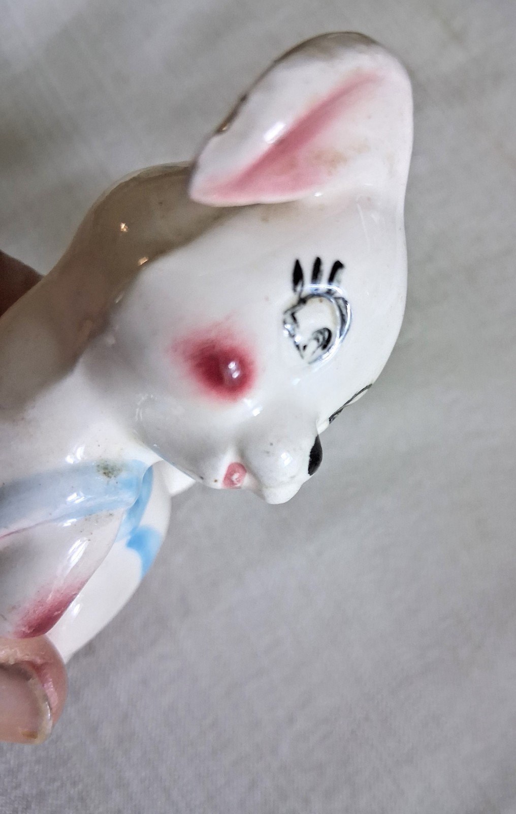 Vintage Mid-Century Anthropomorphic Puppy & Pig Ceramic Figurine Pair