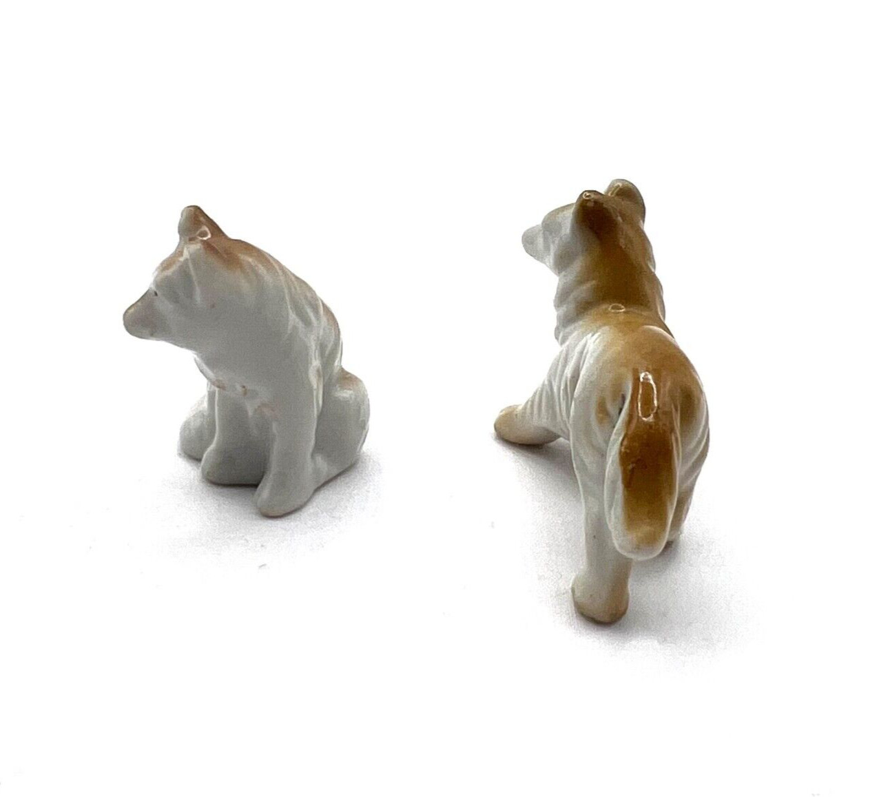 Occupied Japan Porcelain Rough Collie Dog Figurines Miniature Sheltie Set