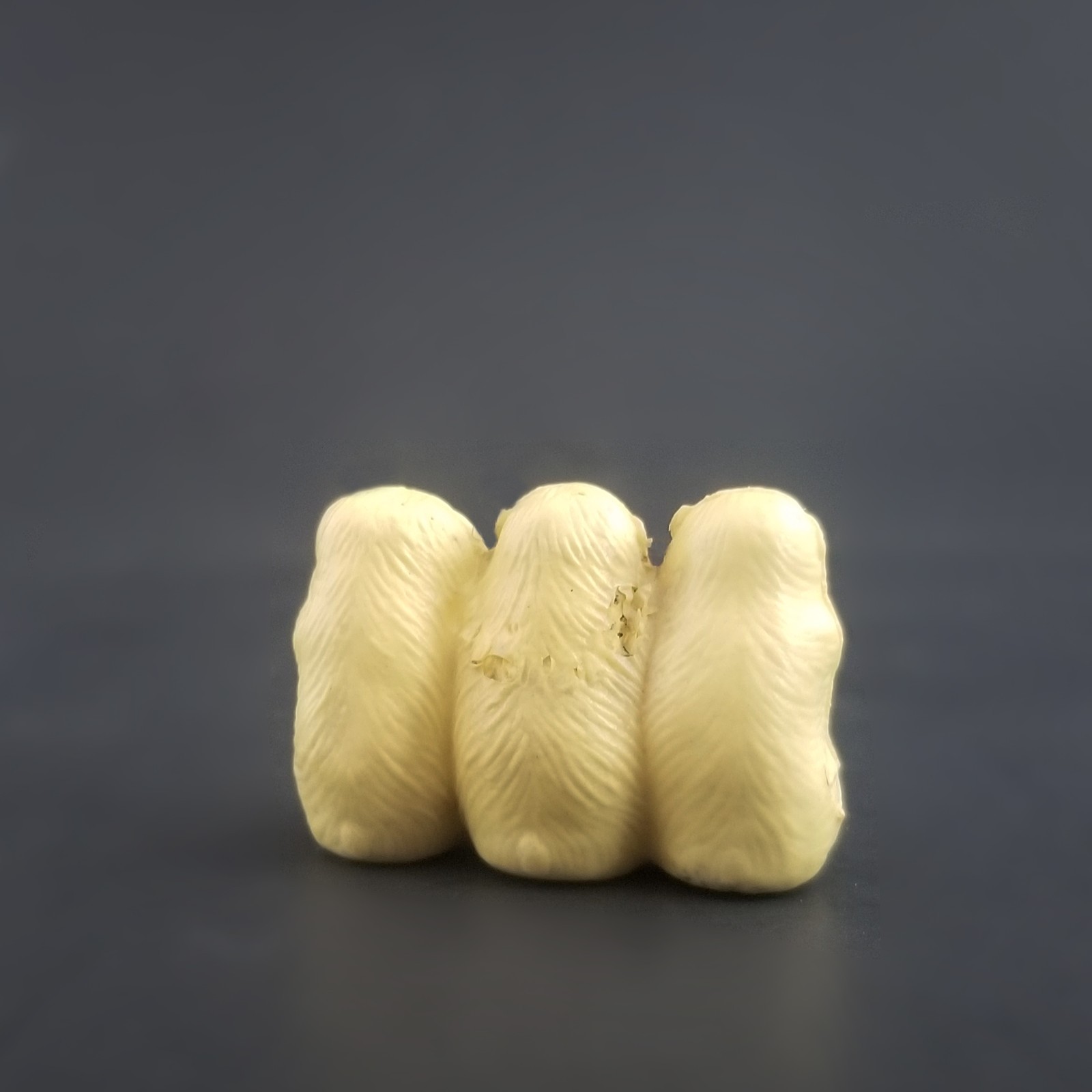 Vintage 3 Wise Monkeys Miniature Figure Celluloid Plastic See Speak Hear No Evil