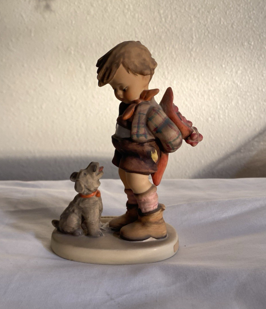 Hummel Goebel #317 “Not For You” Boy With Bouquet And Dog TMK3 5.5 inches Tall