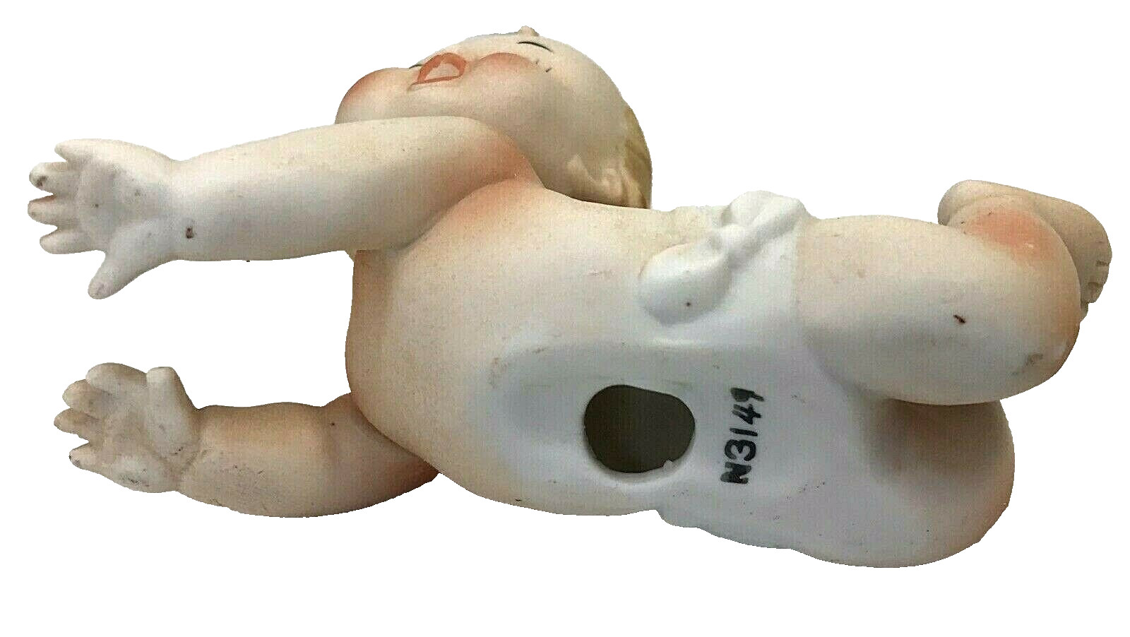 Vintage Kewpie Cupie Crawling Baby Figure Figurine 5″ Bisque Napco N3149