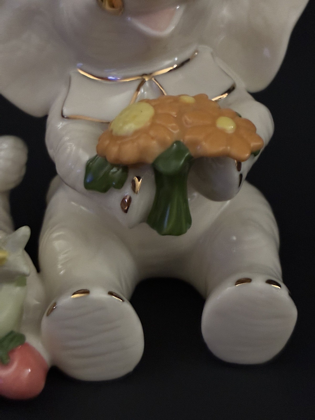 New LENOX Pachyderm Pilgrim Elephant Cornucopia Thanksgiving Feast Retired Vtg