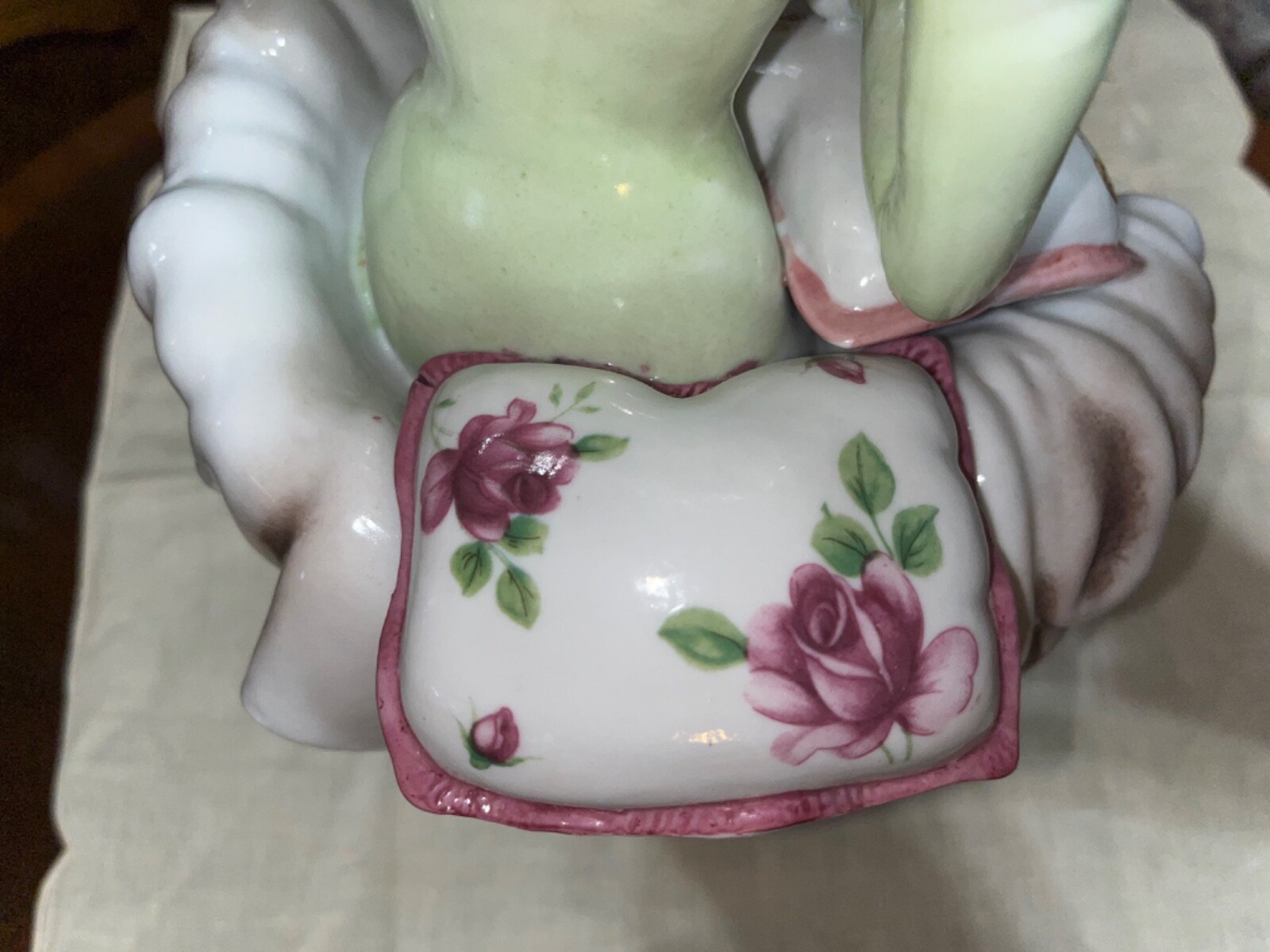 ROCERAM 15” Hand Made Painted Porcelain Statue Young Woman Romania Rich Detail