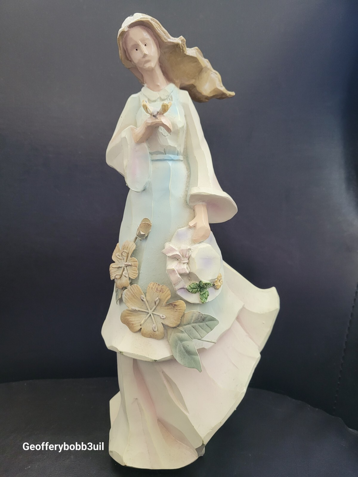 13″ New Country Blessings the Salem Collection Woman w Butterfly & Hat Figurine