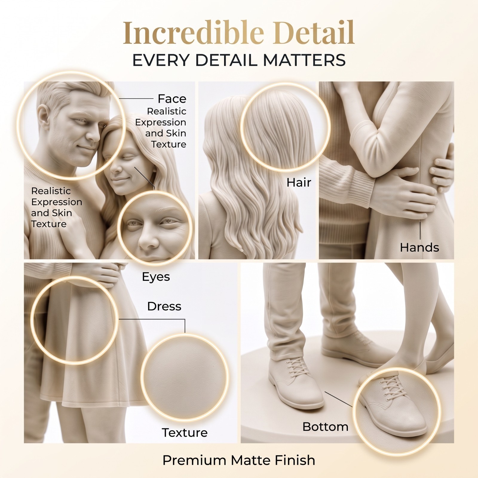 Turn Your Photo Into a 3D Figurine Personalized Couple Gift Statue