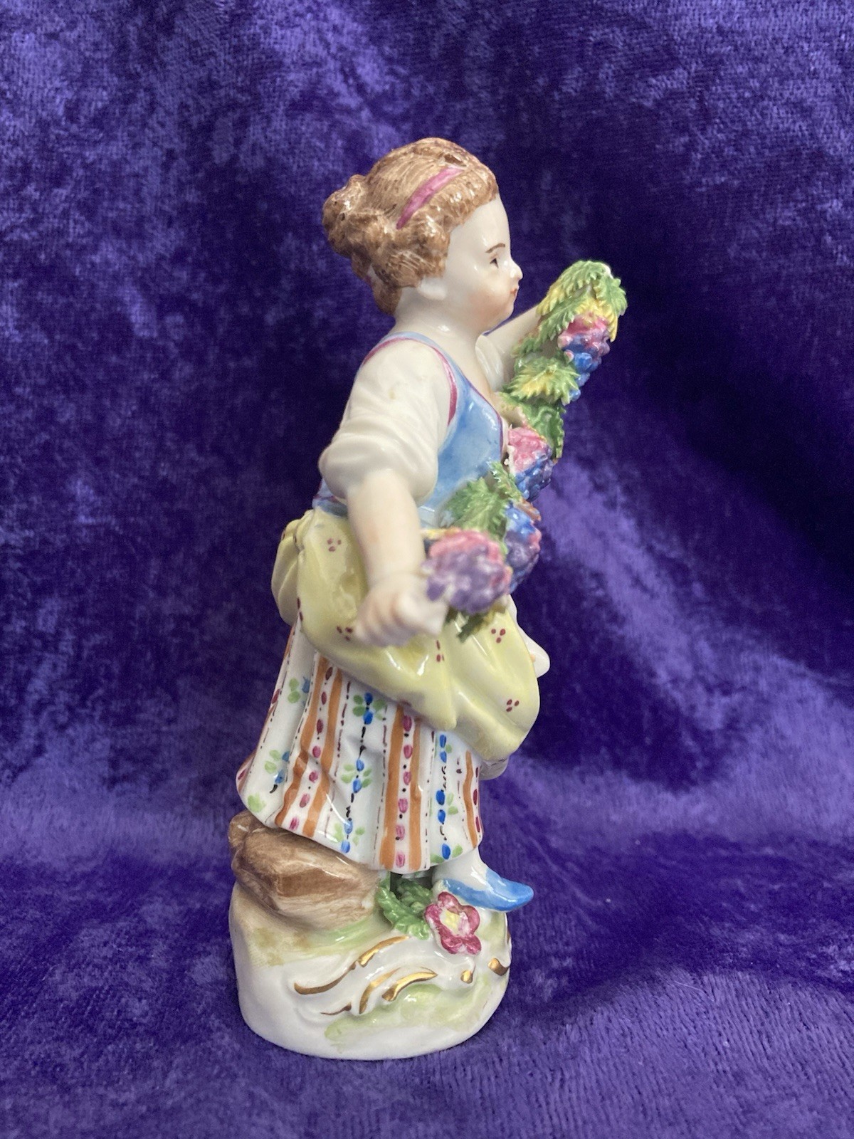 2 Antique Karl Thieme Porcelain Grape Seller Figurines MINT CONDITION!