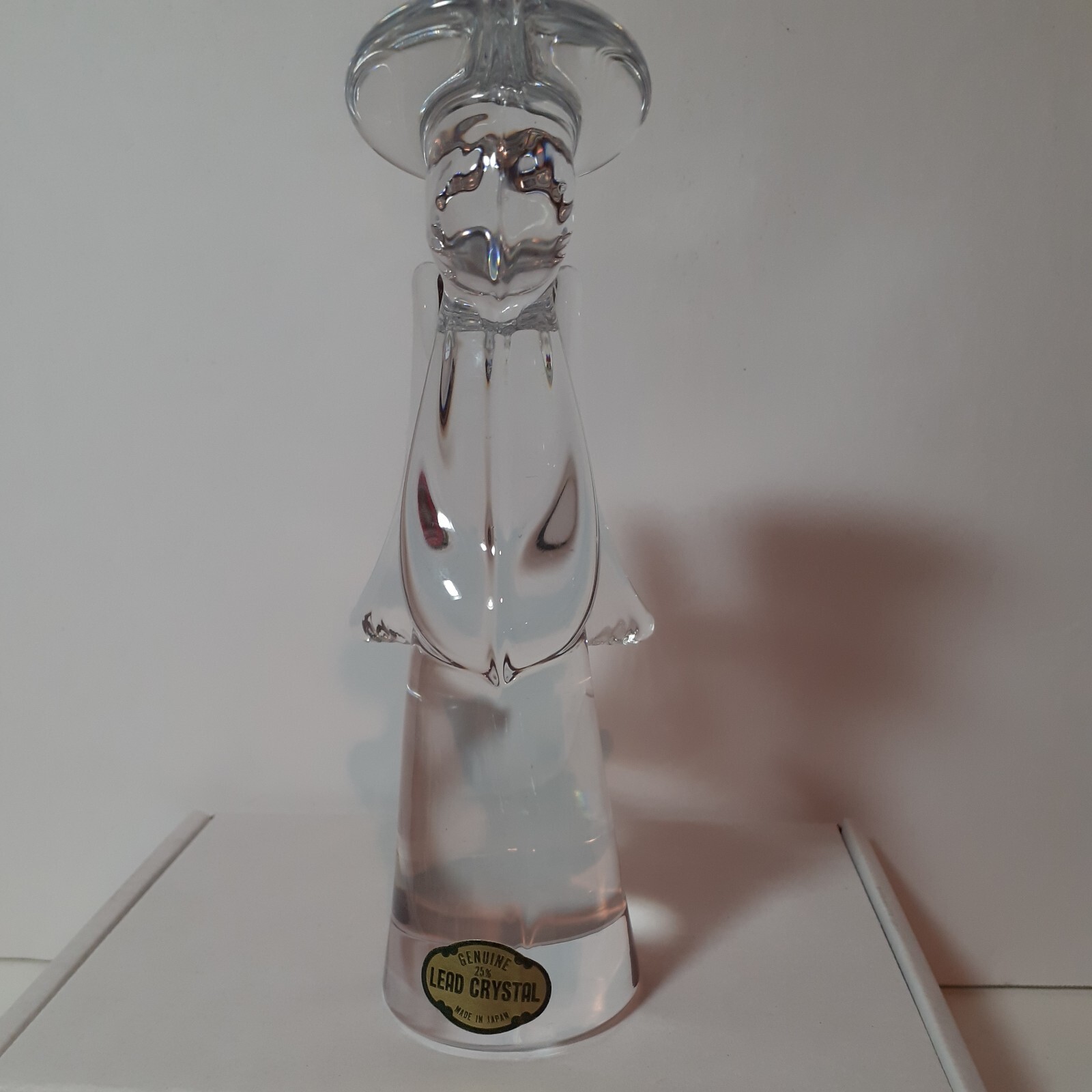 Christmas Clear 25% Lead Crystal Angel Figurine 7 In Tall, 1 lb 7 oz