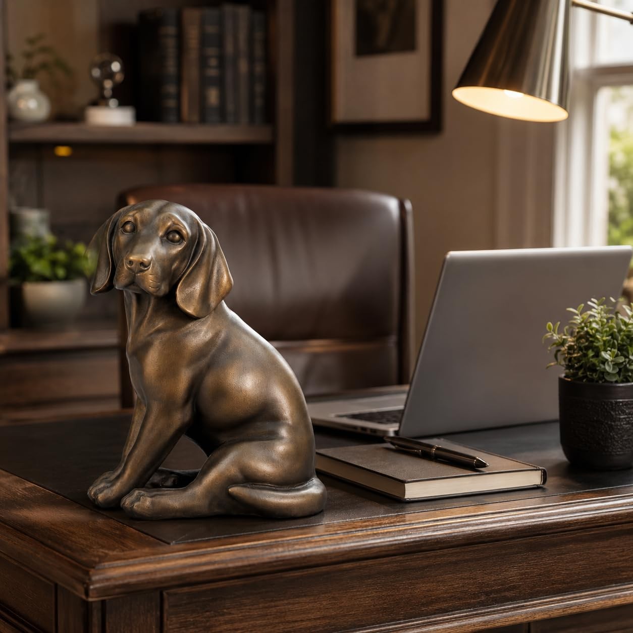7 Inch Labrador Retriever Figurine Realistic Bronze Style Dog Statue Decor
