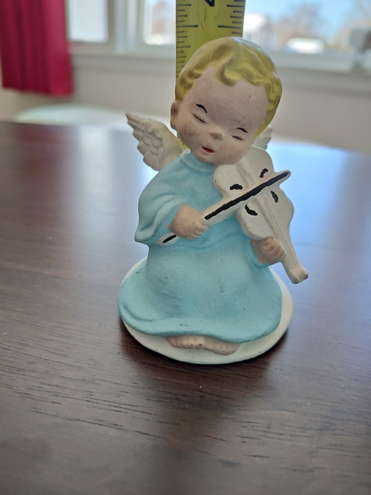 VTG Angel boy playing Violin Hand painted Ceramic Duncan Mold for all occasions