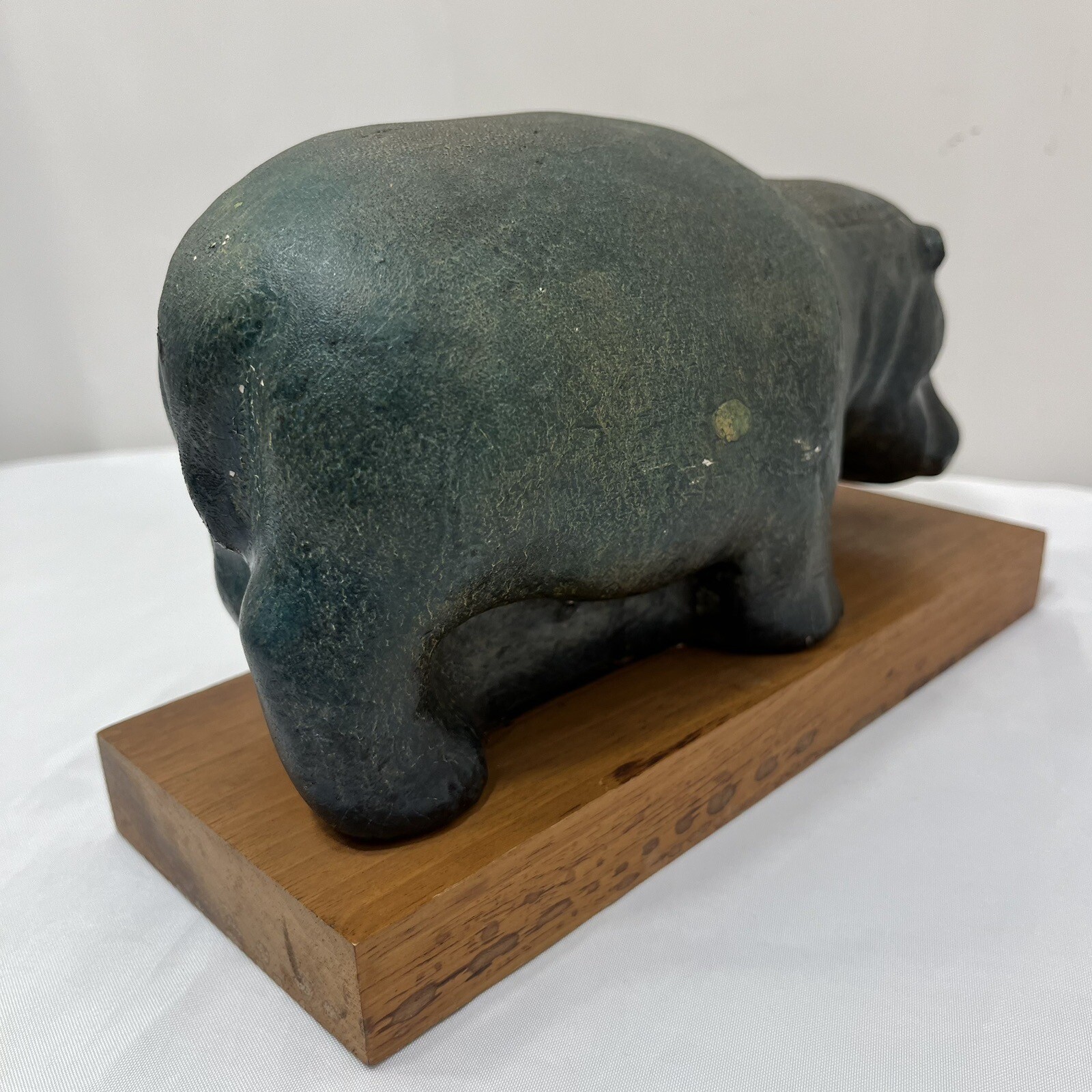 Vtg Alva Studios NY Standing Hippopotamus Sculpture Gipsformerie Berlin Hippo