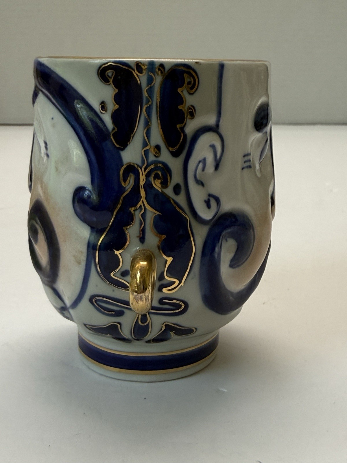 Vintage 1960s USSR Korosten Odarko Karas Mug Cup Figurine Janus head Ukraine